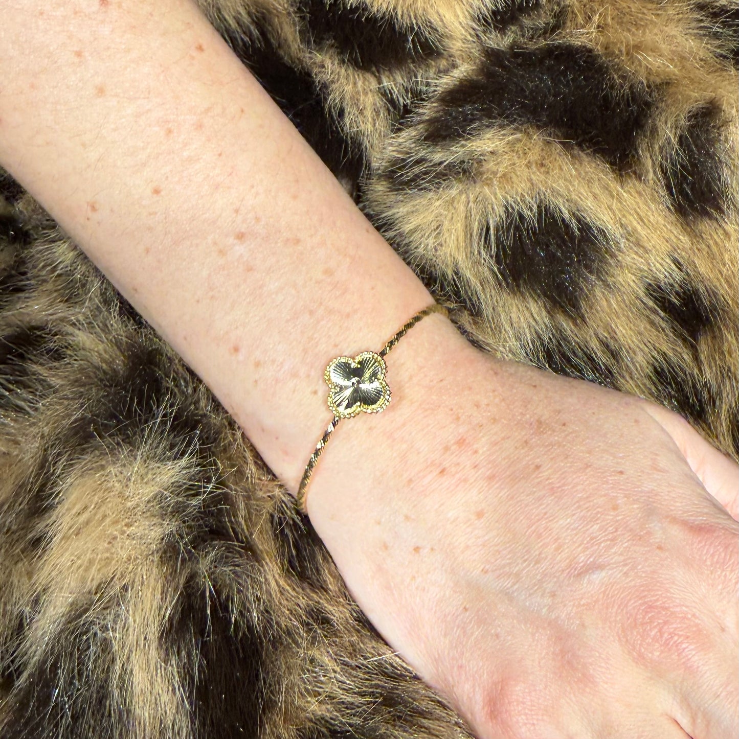 Clover Sunburst Cuff Bracelet