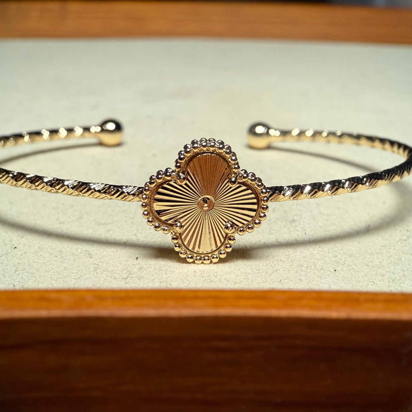 Clover Sunburst Cuff Bracelet
