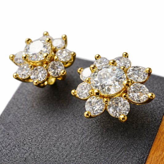 Celestia Radiant Moissanite Stud Earrings