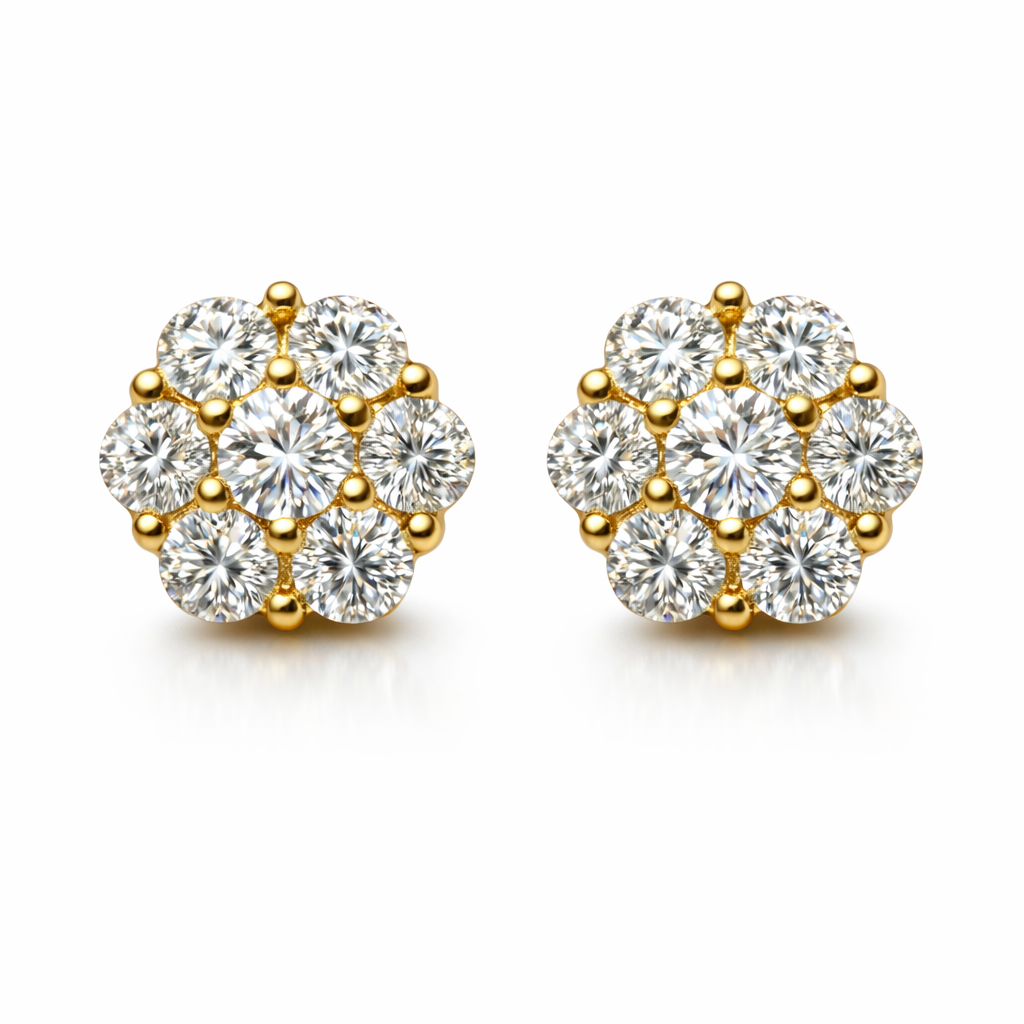Aurora Bloom Moissanite Stud Earrings