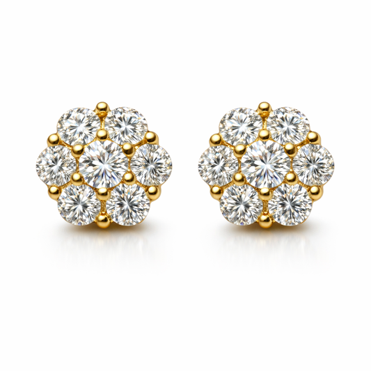 Aurora Bloom Moissanite Stud Earrings