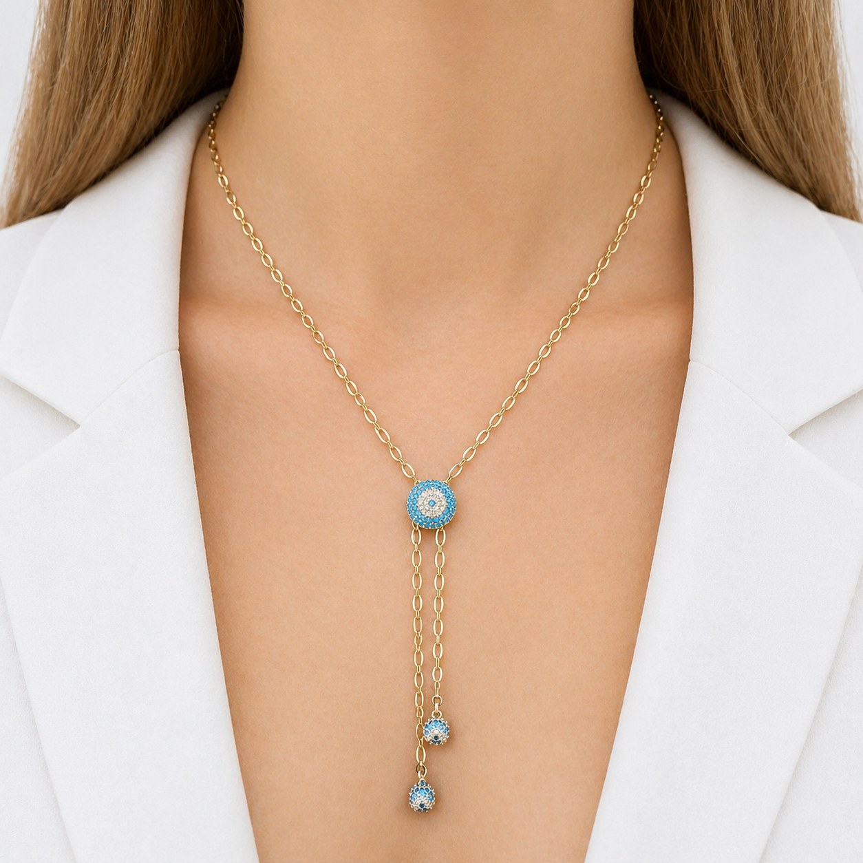 Azure Aura Drop Necklace