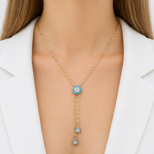 Azure Aura Drop Necklace