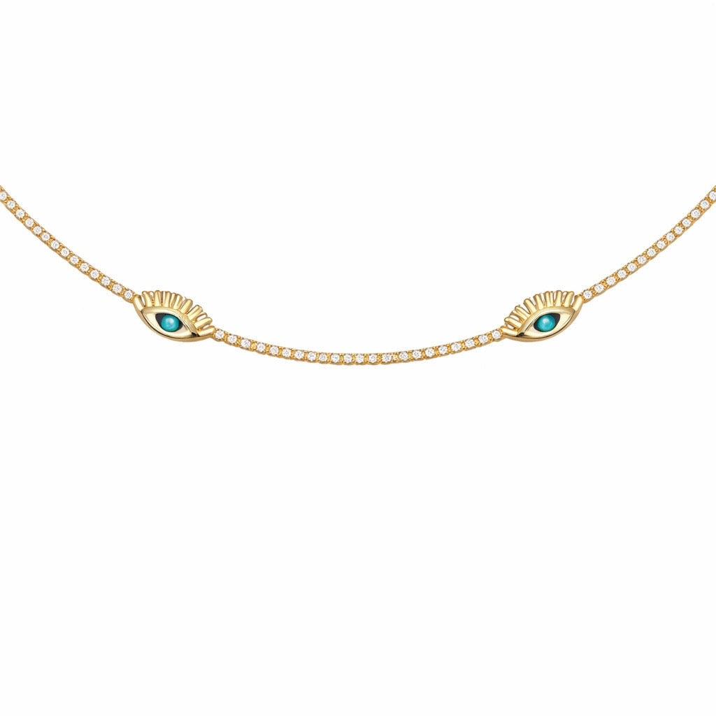 Evil Eye Tennis Necklace